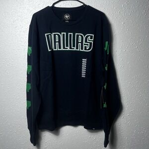 Dallas Mavericks 47 Brand Loaded Headline Crew Neck Sweatshirt XL Navy Blue NWT